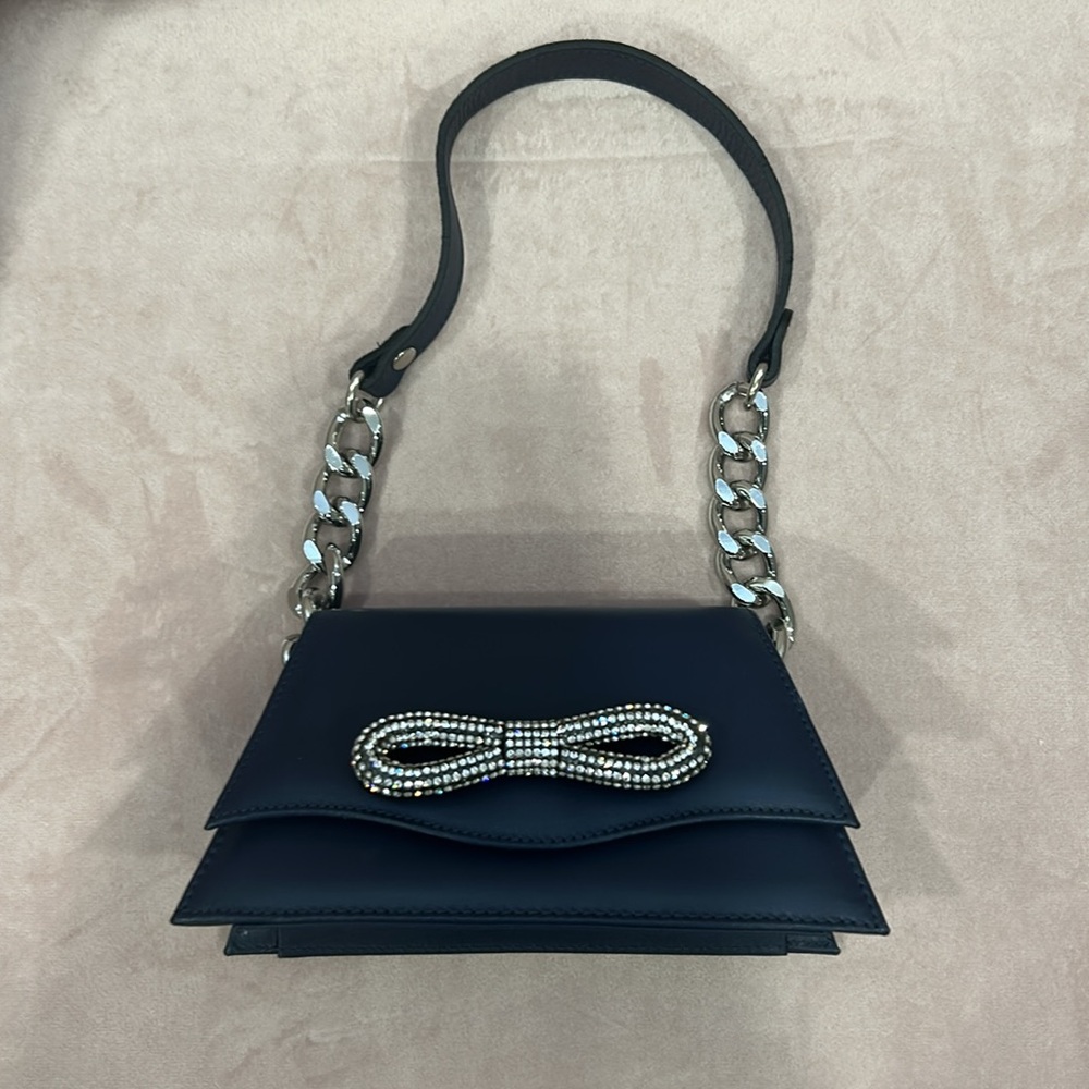 L’Intervalle Leather Rhinestone Micro Bow Bag
